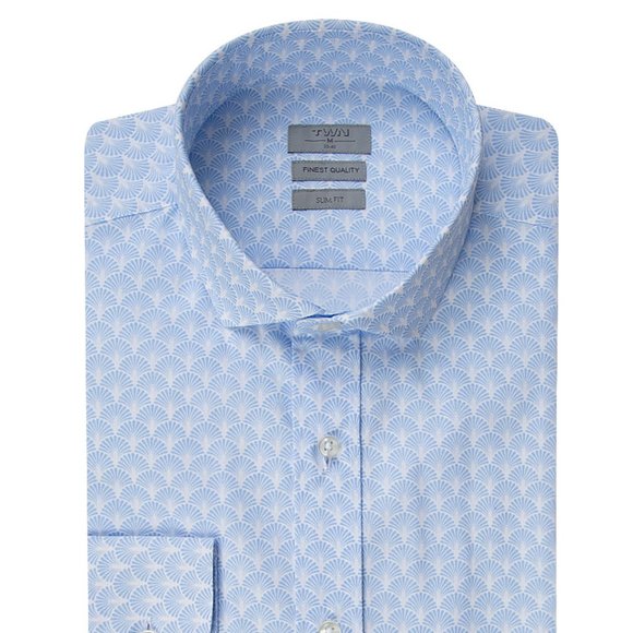 TWN Sky Blue Patterned Dress/Casual Shirt - Picture 1 of 4